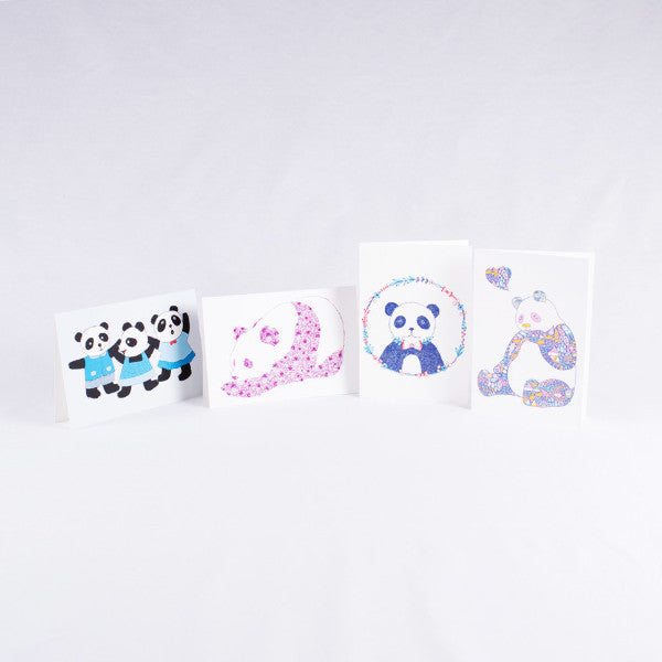 Pandorable Card, Colorful Print Panda Card