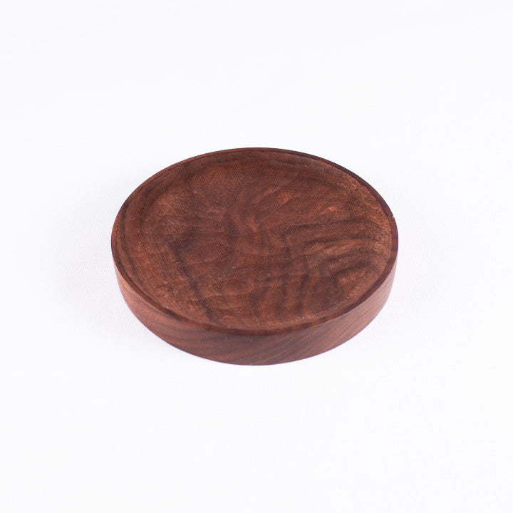 Small Round Walnut Plate