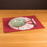 Tie Dye Sunflower Pattern Handmade Placemat, Burgundy